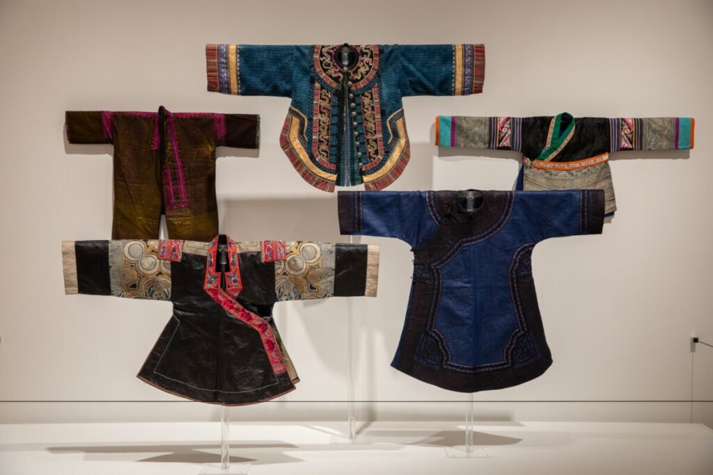 Indigo garments on display